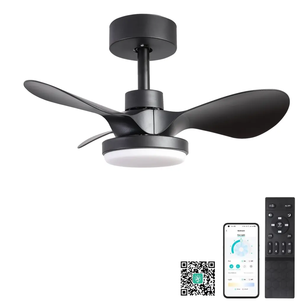 24 Inch Small Ceiling Fan Light Remote Control Modern Low Profile Bedroom hc ceiling fan with light