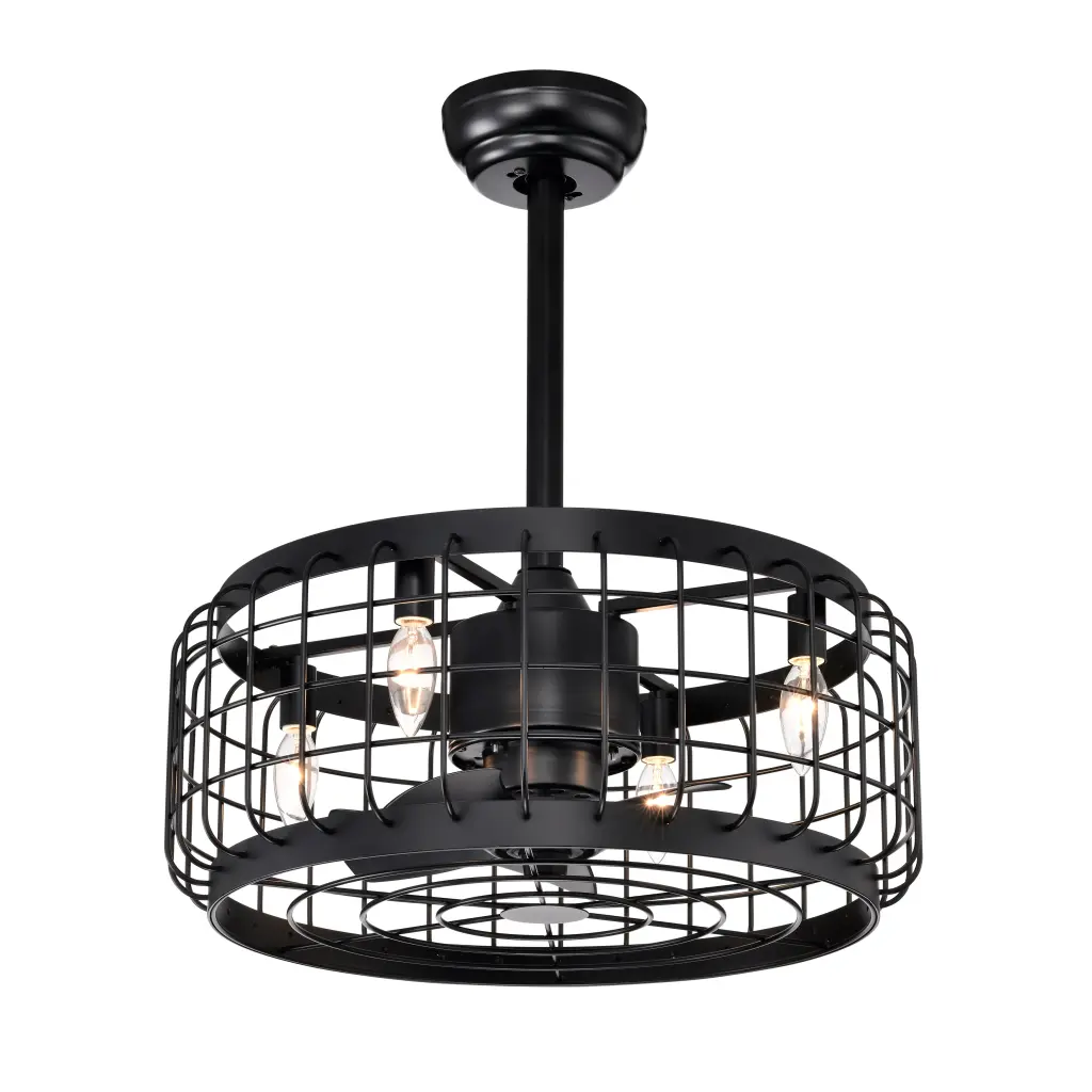 20.24 Inch Caged Ceiling Fan Remote Control Timer 3 Speed Settings Indoor Cooling hengermei