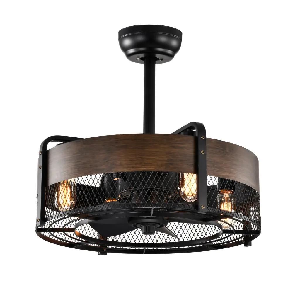 20.6 Inch Caged Ceiling Fan Lights and Remote Control hengermei