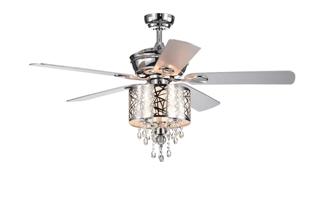 Elegant Metallic 52 Inch Ceiling Fan Optional Remote And 2 Hue Option Blades hengermei
