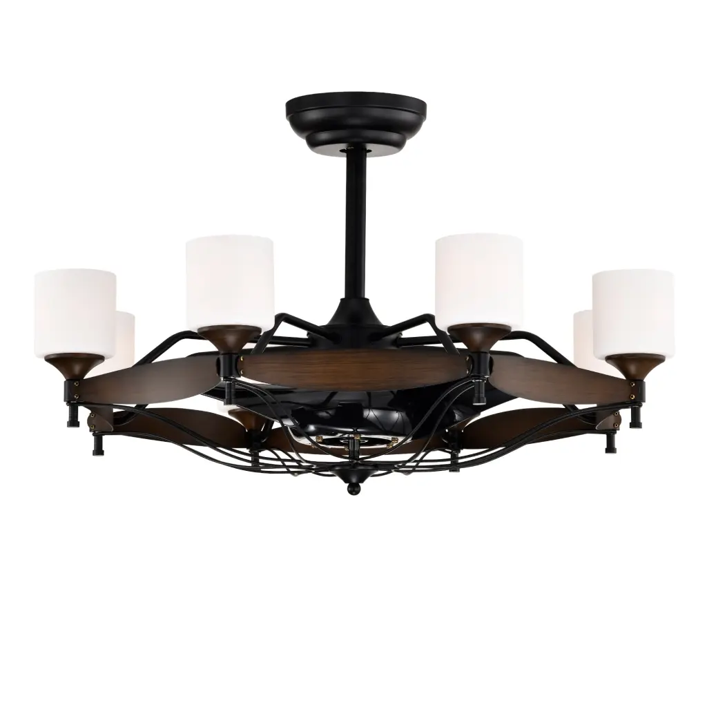 33 Inch Chandelier Ceiling Fan Remote Control DC Motor 6 Speeds hengermei