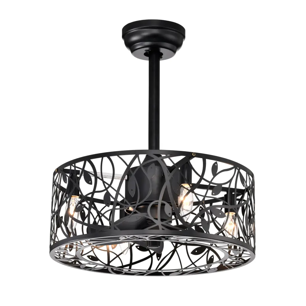 18" Industrial Style Ceiling Fan 5 Blades and Lamps hengermei
