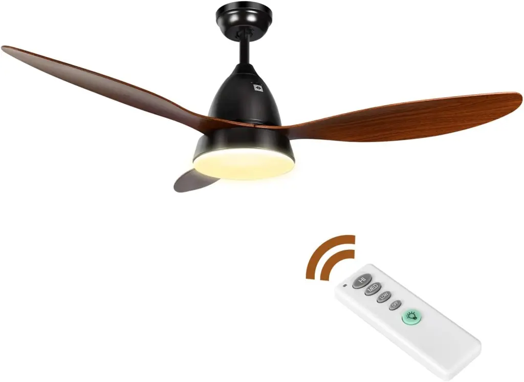 52 Inch Ceiling Fan Led Light And Remote Control 3 Speed Modes Modern Home Cooling w1134dhs