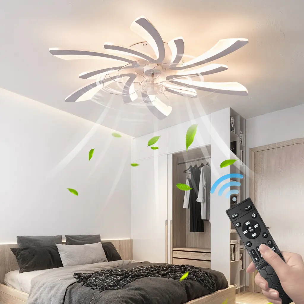 30.7 Inch Ceiling Fan Lights Remote Control 3 Hue Temperatures w1962 seehui lighting