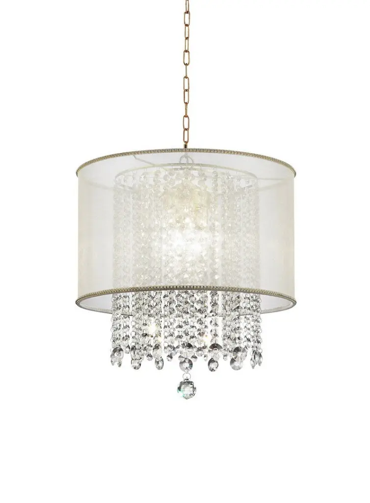 21 Inch Tall Ceiling Lamp Bhavya Precious Metal Finish and Glass Accents White Modern Lighting california home