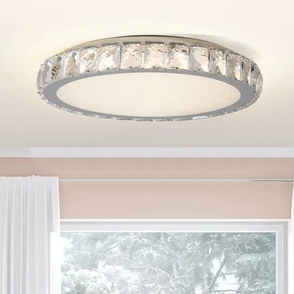 Glass Led Ceiling Light 19.7 Inch Flush Mount 45W Dimmable Modern lighting commune