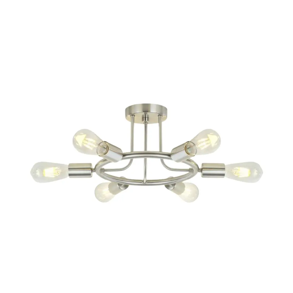 6 Light Modern Sputnik Semi Flush Mount Ceiling Light Living Room or Dining Room prohome
