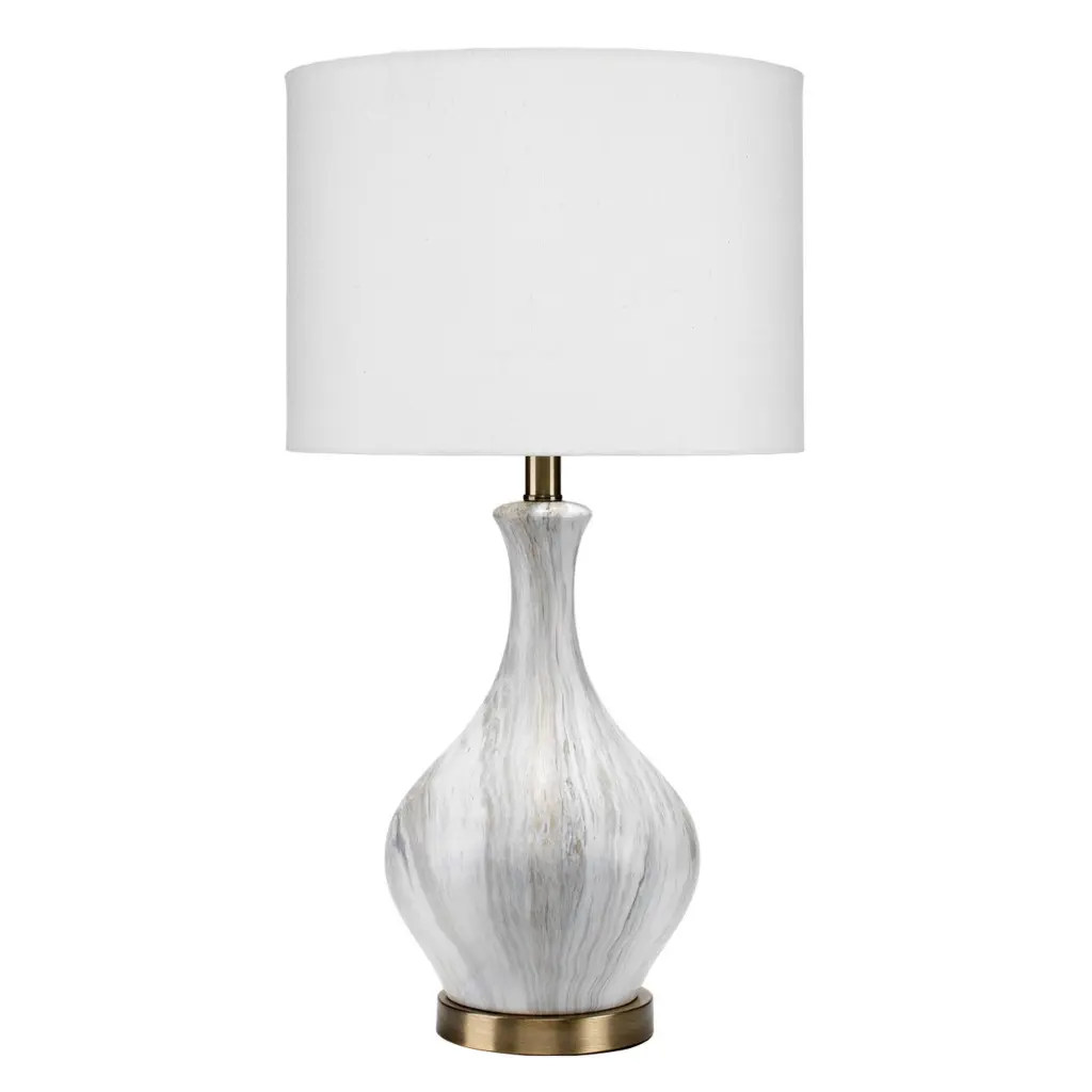 Table Lamp Gourd Shaped Porcelain Body White And Copper Alloy White Ceramic royal hampton
