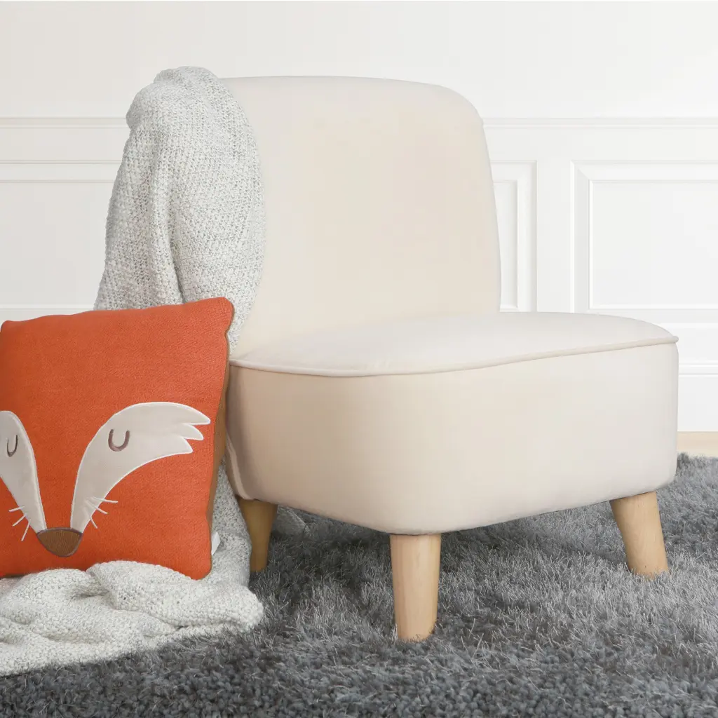 Juni Kids Chair Almond Material - Toddler Chair Playroom or Bedroom b2714