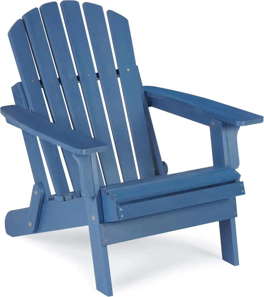 Oversize Wooden Outdoor Folding Adirondack Chair Pre Assembled Back joywood