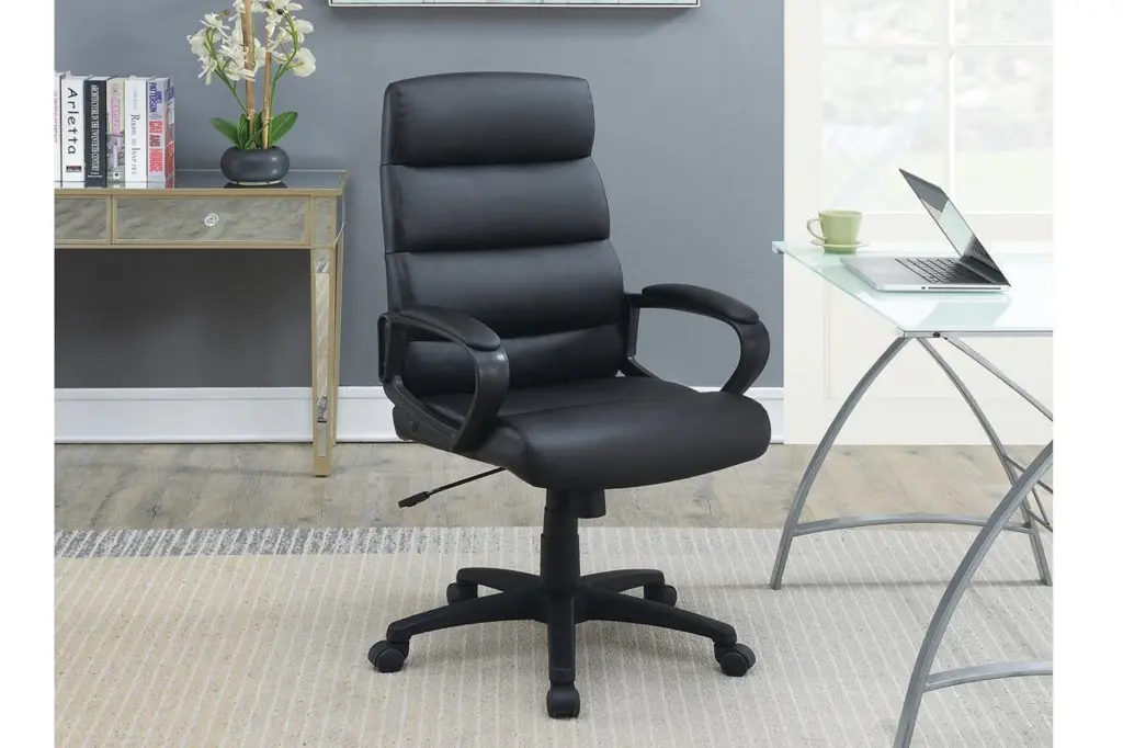 Black Faux Hide Cushioned Upholstered Stationery Chair Customizable kanepe