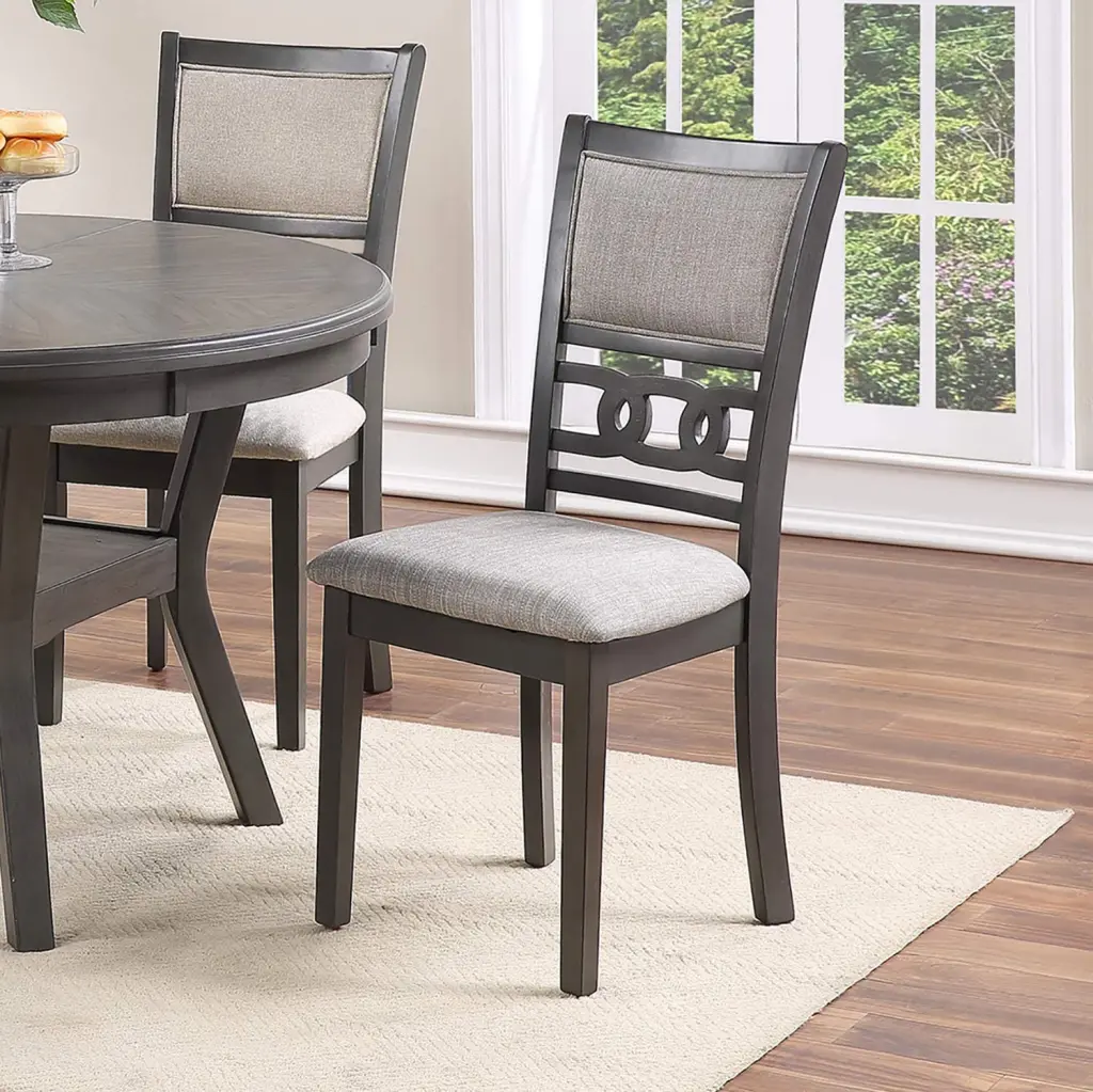 Grey Finish Set 2 Side Chairs Cushion Seats Dining Room Home Decor kanepe