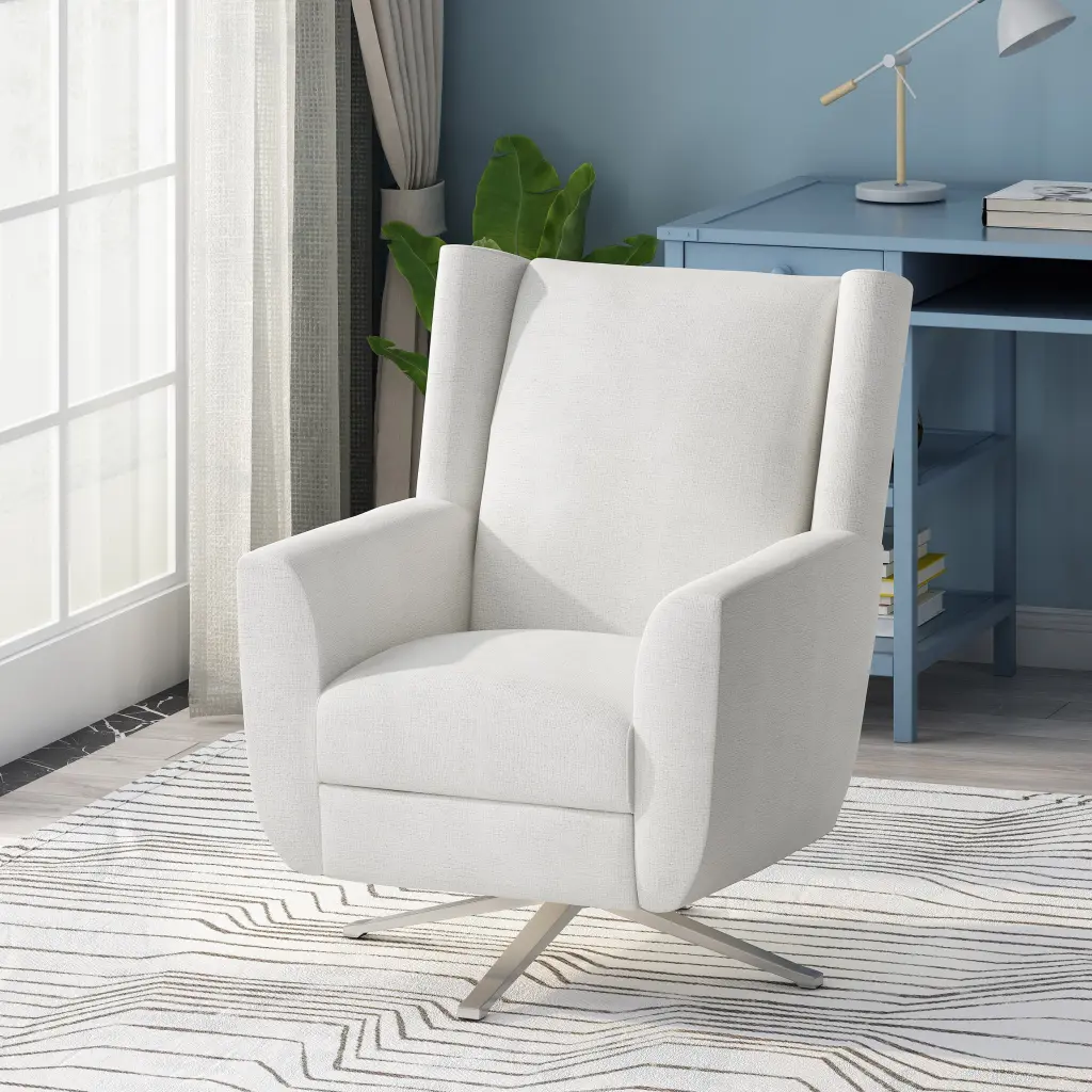 Ivory Swivel Chair Living Room or Office nh-cloudhouse