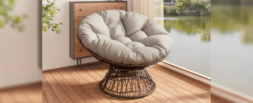41.5 Inch Comfort Fit Wicker Chair Cloud Thick Density Material Cushion rnb