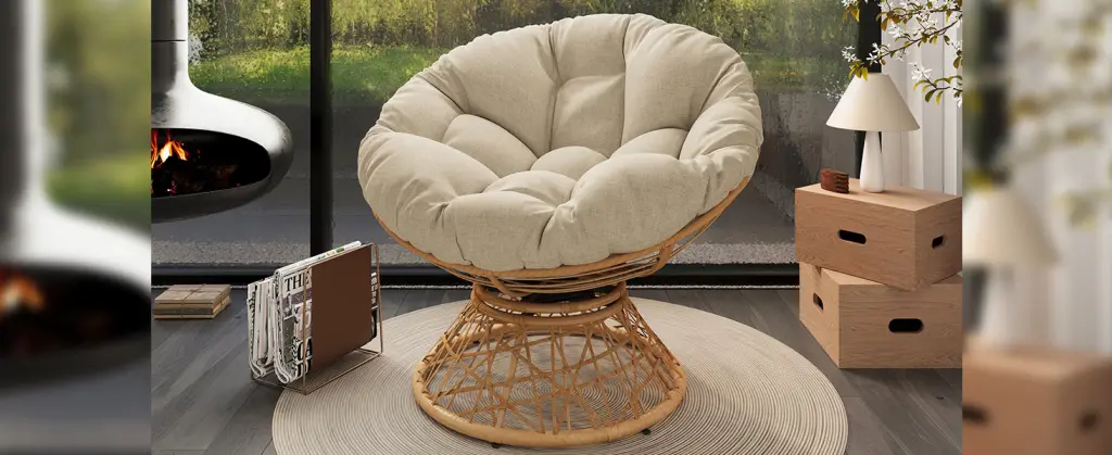 40 Inch Comfort Fit Wicker Chair Cloud Thick Density Material Cushion 3 Piece rnb