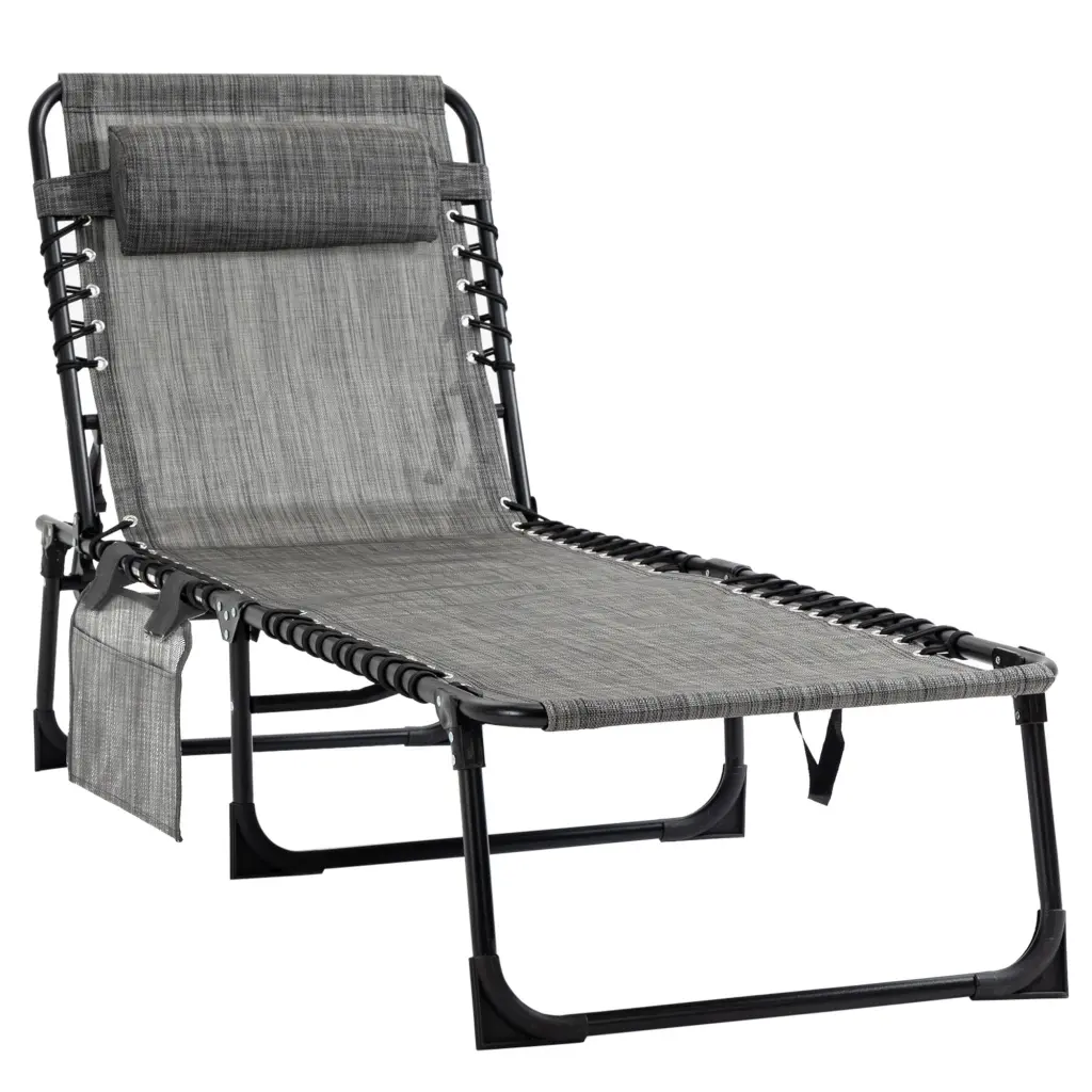 Outsunny Reclining Chaise Lounge Chair Travel-friendly Sun Lounger Folding aosom business