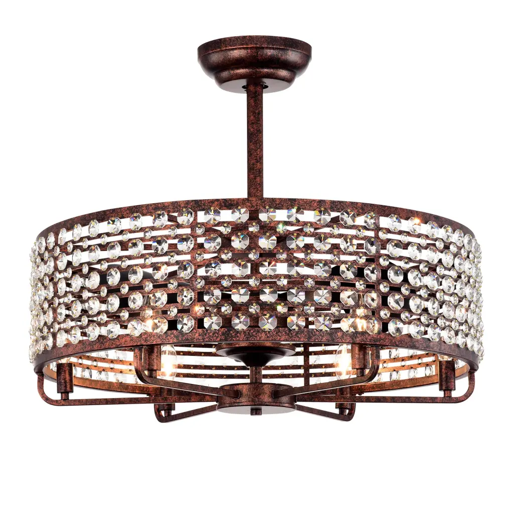 26.8 Inch Chandelier Ceiling Fan Glass Shade hengermei