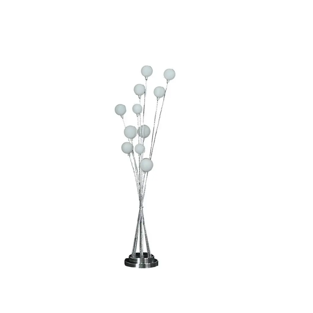46 Inch 11 Light Acrylic Globe Aluminum LED Chandelier Shiny Metal Chrome Modern Ceiling Light california home