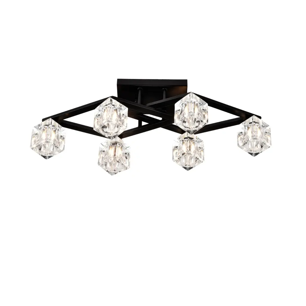6 Light Crystal Ceiling Lamp Modern Dining Room Chandelier hengermei