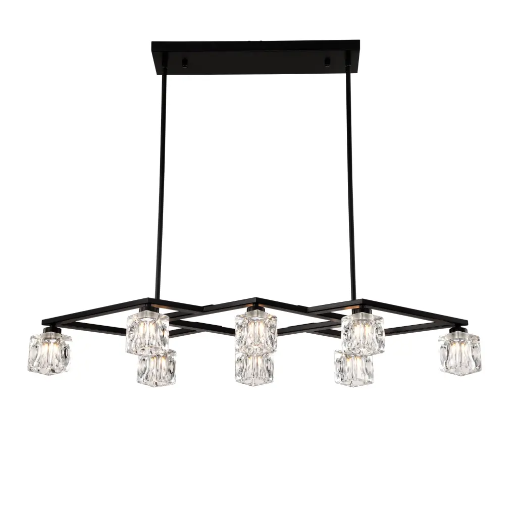 Matte Black Crystal Chandelier Dining Room 8 Light Kitchen Chandelier Modern Lighting hengermei