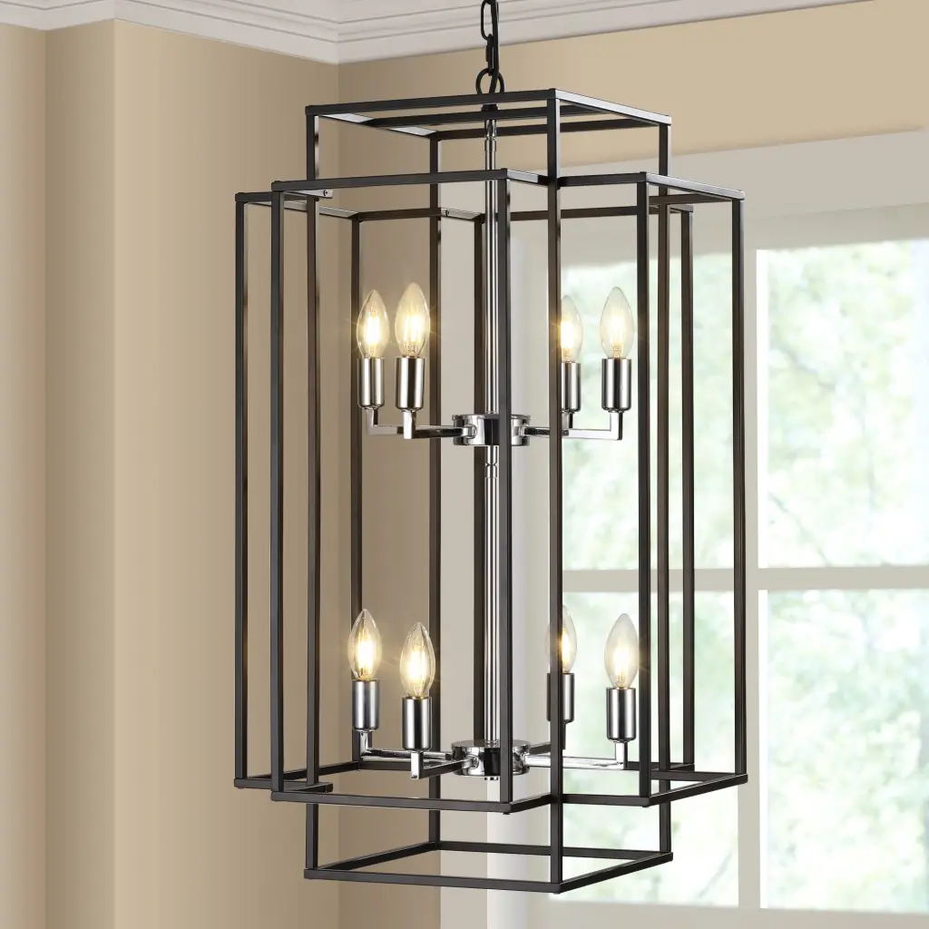 8 Lights Lantern Tiered Pendant Light Fixture Vintage Chandelier Dining Room lighting commune