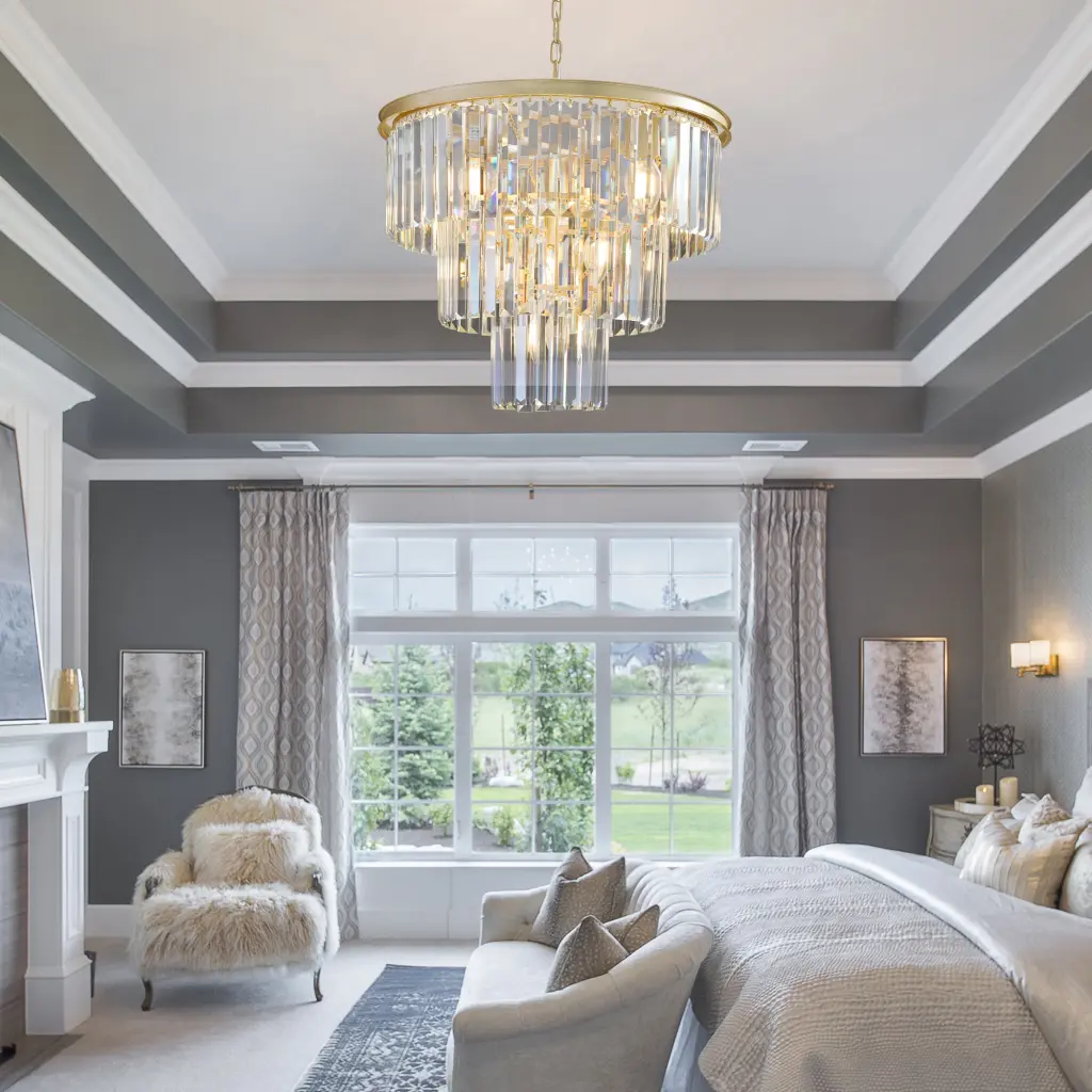 Precious Metal Premium Glass Chandelier Modern Design lighting commune