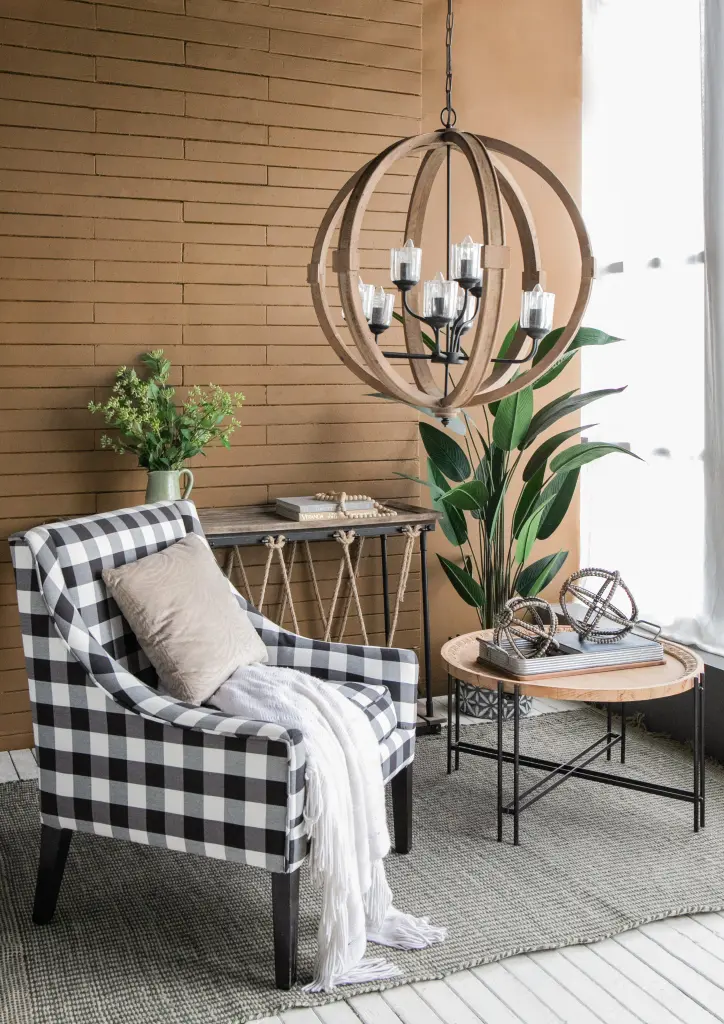9 Light Globe Chandelier Timber Hanging Light Fixture Modern Ceiling Lamp w2078