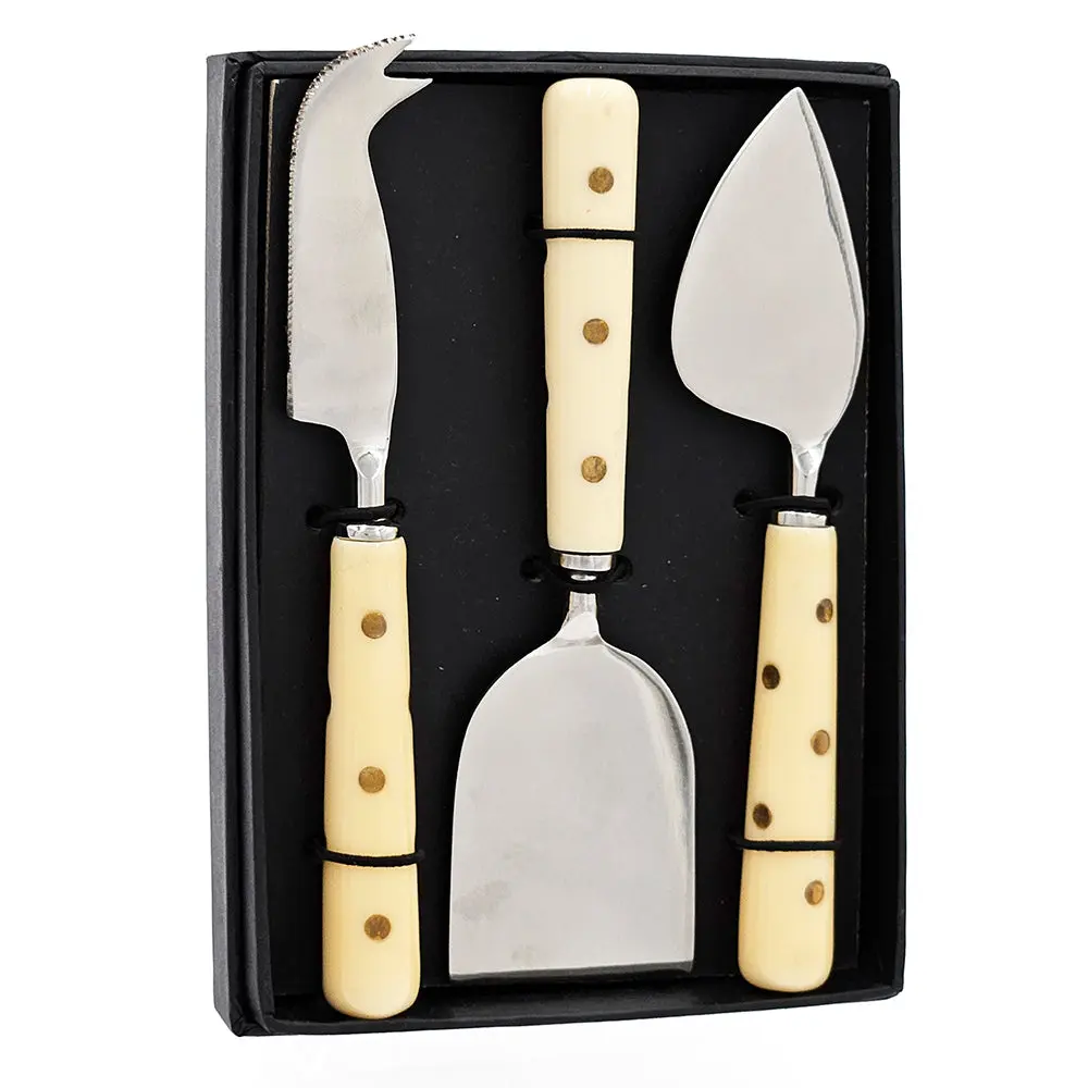 Set 3 Cheese Servers Box Multicolor Alloy Metal Elegant Dining evergreen decor