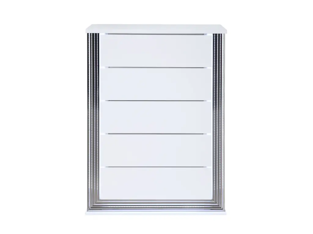 Moon Smooth White Chest LED Lighting Solid Timber MDF Storage Cabinet luxe modern furniture