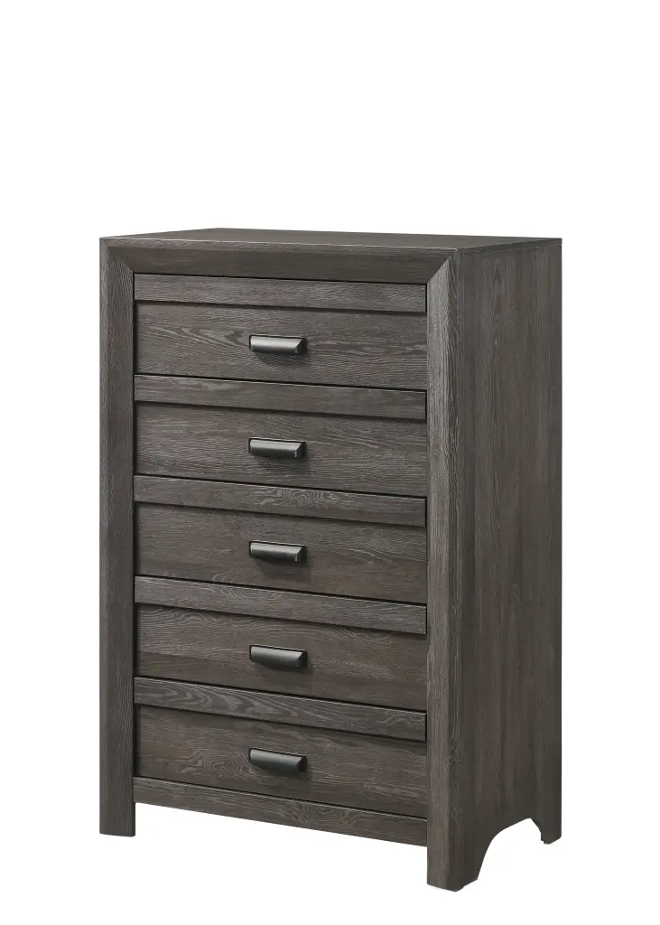Contemporary Five Drawers Chest Grayish Brown Driftwood Finish Rustic kanepe