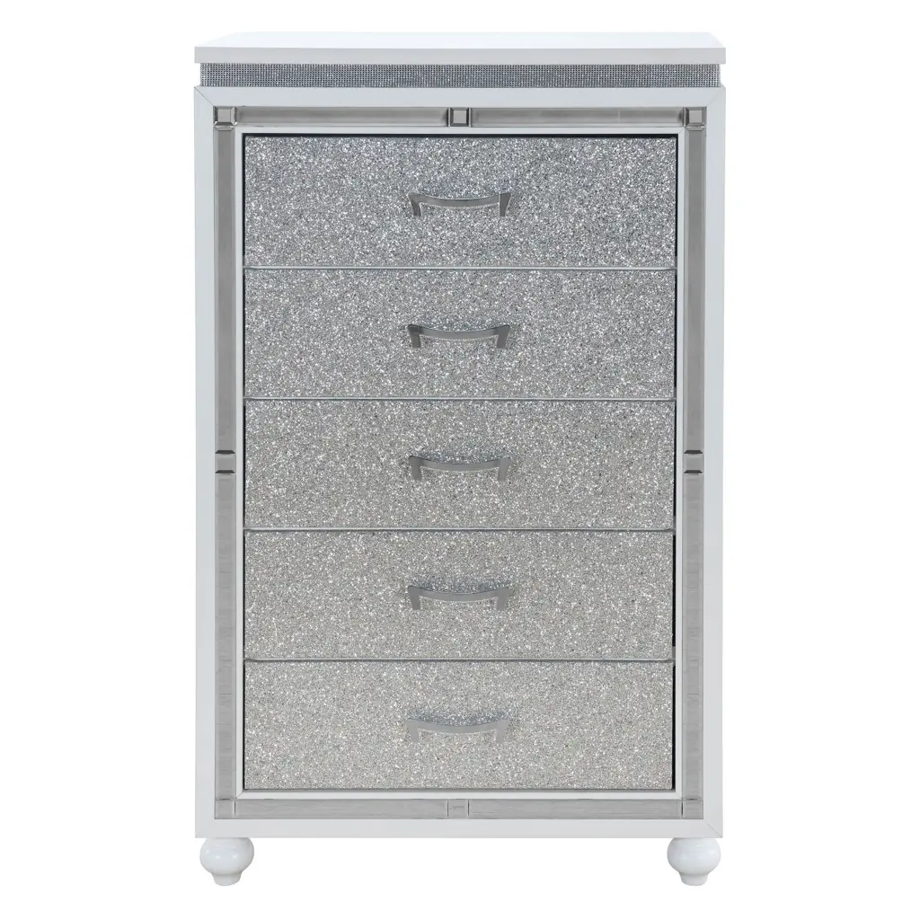 Maloise White Chest White Solid Timber Mdf Bedroom Storage Furniture luxe modern furniture