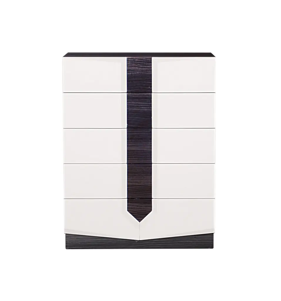 Vios Zebra White HG Chest White Black MDF Storage Cabinet luxe modern furniture