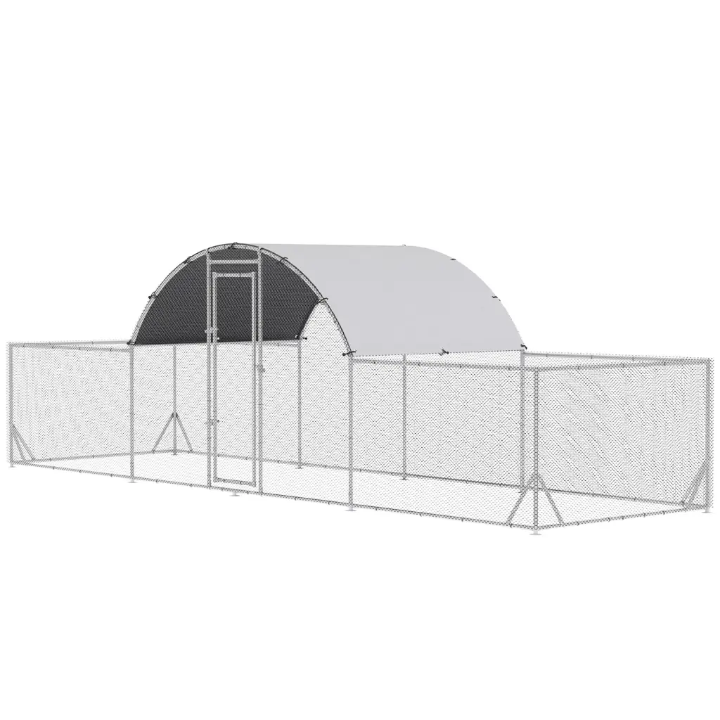Pawhut Large Metal Chicken Coop and Run Chickens Ducks and Rabbits aosom business