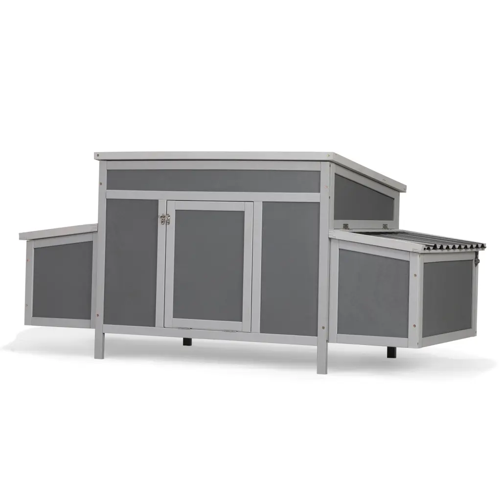 Weatherproof Timber Stylish Chicken Coop Nesting Boxes Indoor Outdoor Gray w2181