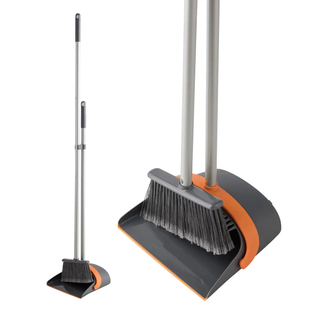 Productive Home Cleaning Combo Broom And Dustpan Set 52 Inch Long Handle w2071