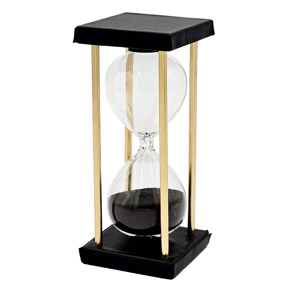 Stanley 15 Minute Hourglass Metallic Stand 3x3x7 Inches evergreen decor