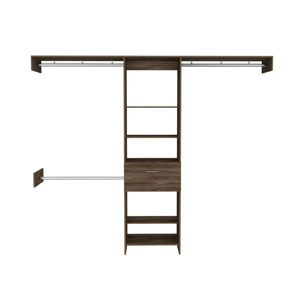 250 Closet System British Bedroom Dark Walnut Walnut Particle Board treevol furniture