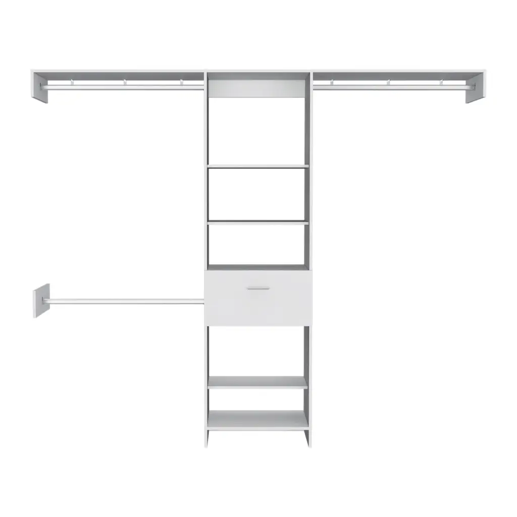 250 Closet System White Particle Board Bedroom Organization treevol furniture