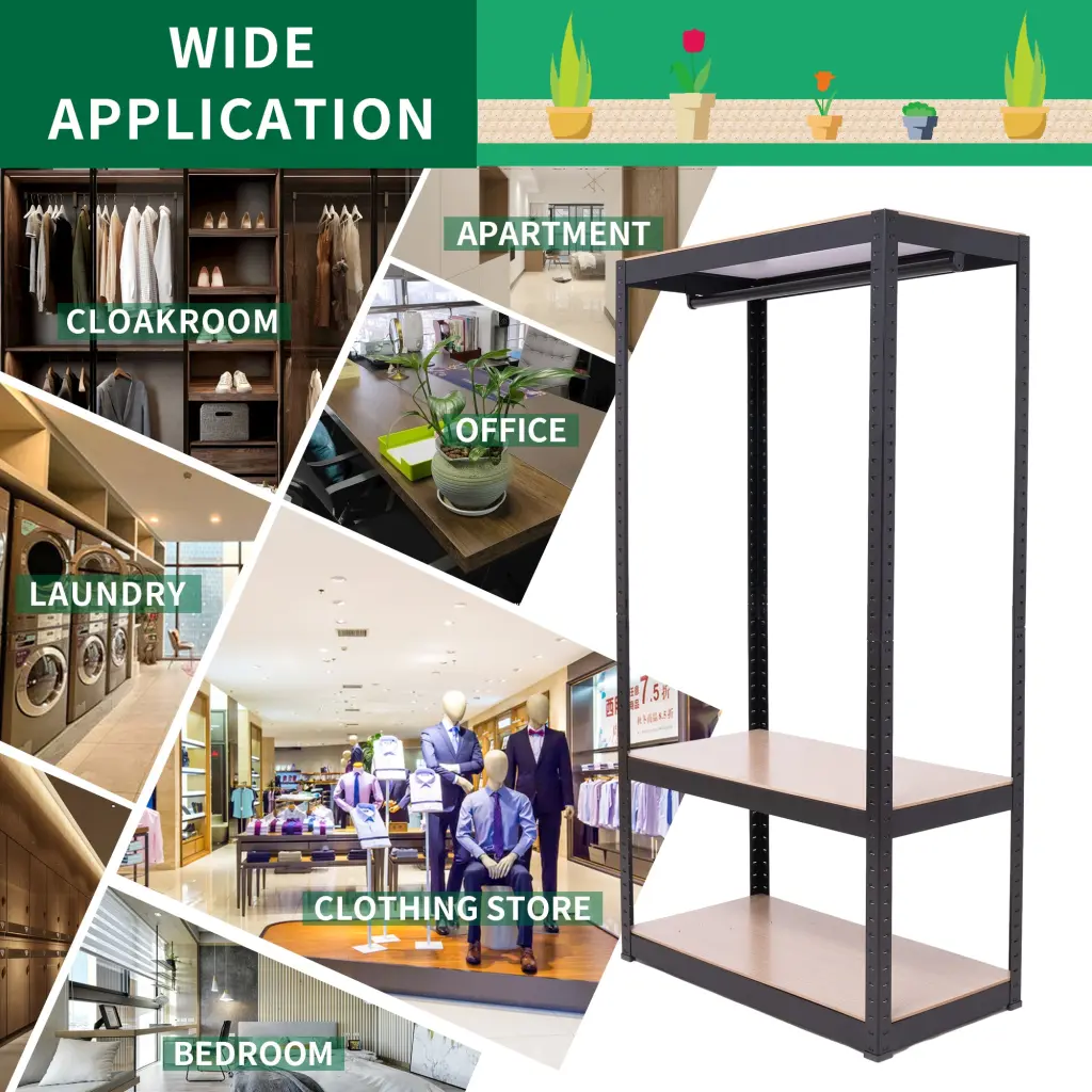 Heavy Duty Clothing Garment Rack Freestanding Travel-Friendly Wardrobe Organizer grainbuds-y