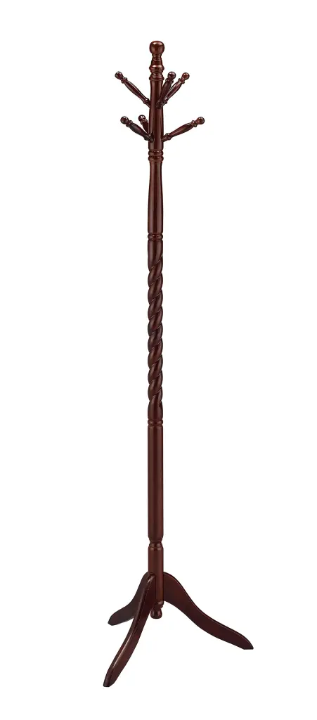71.5 Tall Timberen Standing Coat Rack Twist Cherry Finish Multi Hook california home