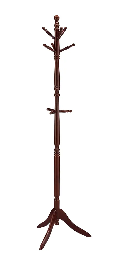 71.5" Tall Wooden Standing Coat Rack Swivel Cherry Finish california home