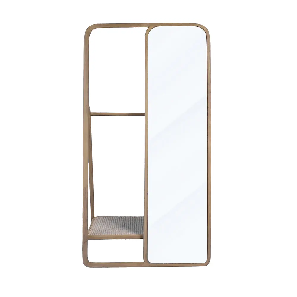 38 X23 X71.5 Inch Clothes Hanger Mirror Large Brown Timber Coat Rack Bedroom w2078