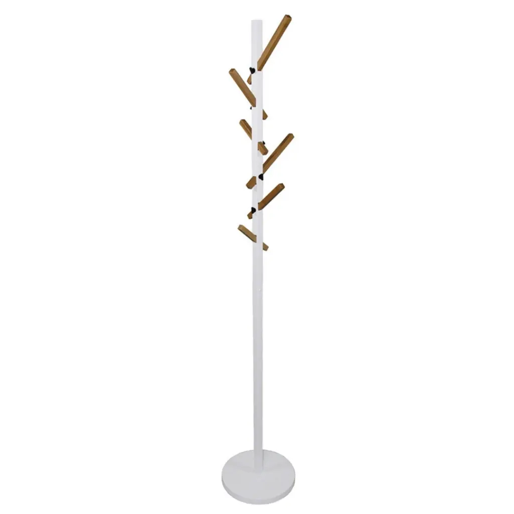 68.5 Inch Tall Wood and Metal Standing Coat Rack White Finish - Youth Design california home