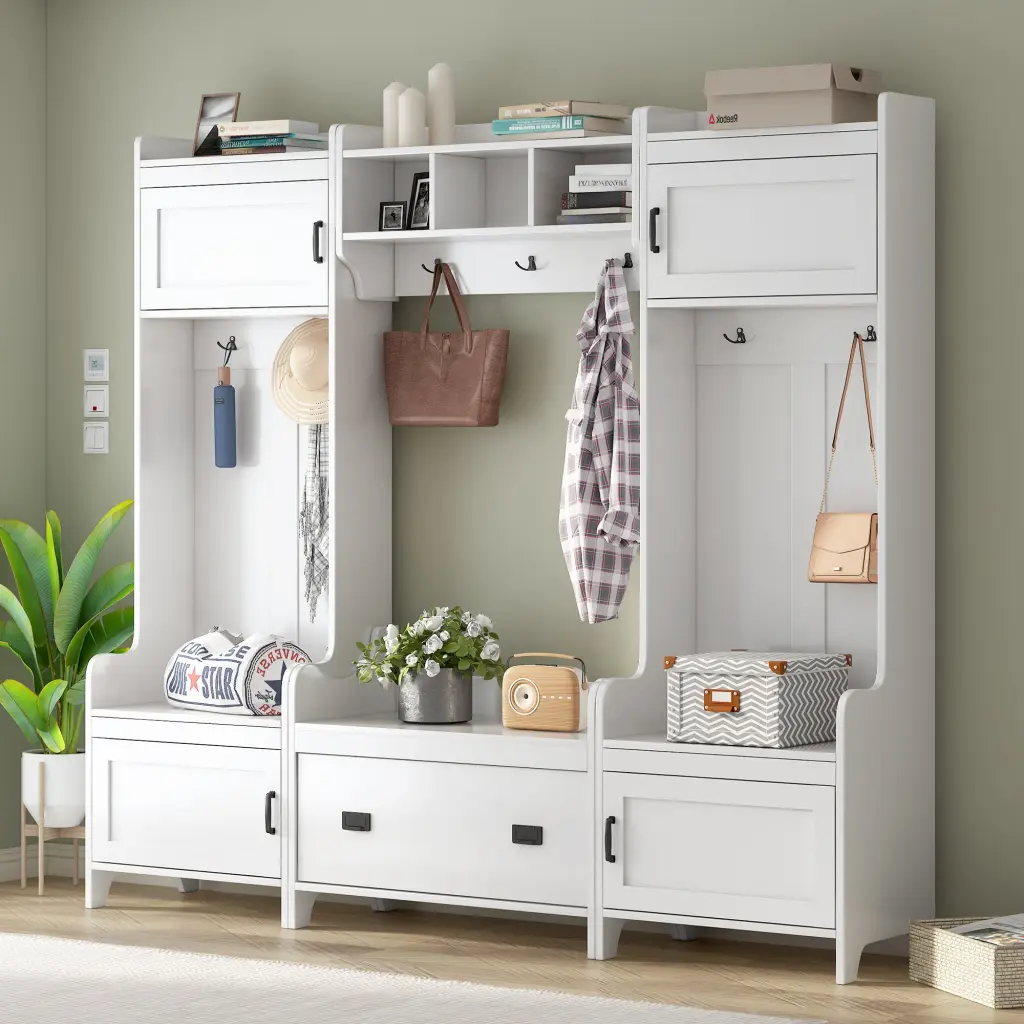 Modern Style 4 1 Multiple Functions Hallway Coat Rack Seven Hooks rnb