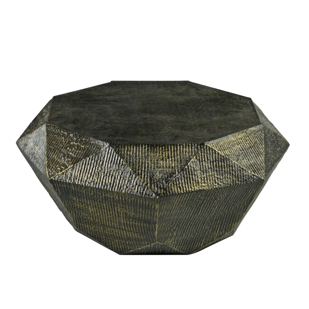 Donato Octagon Cocktail Table Precious Metal and Ferrous Metal Finish steve silver furniture