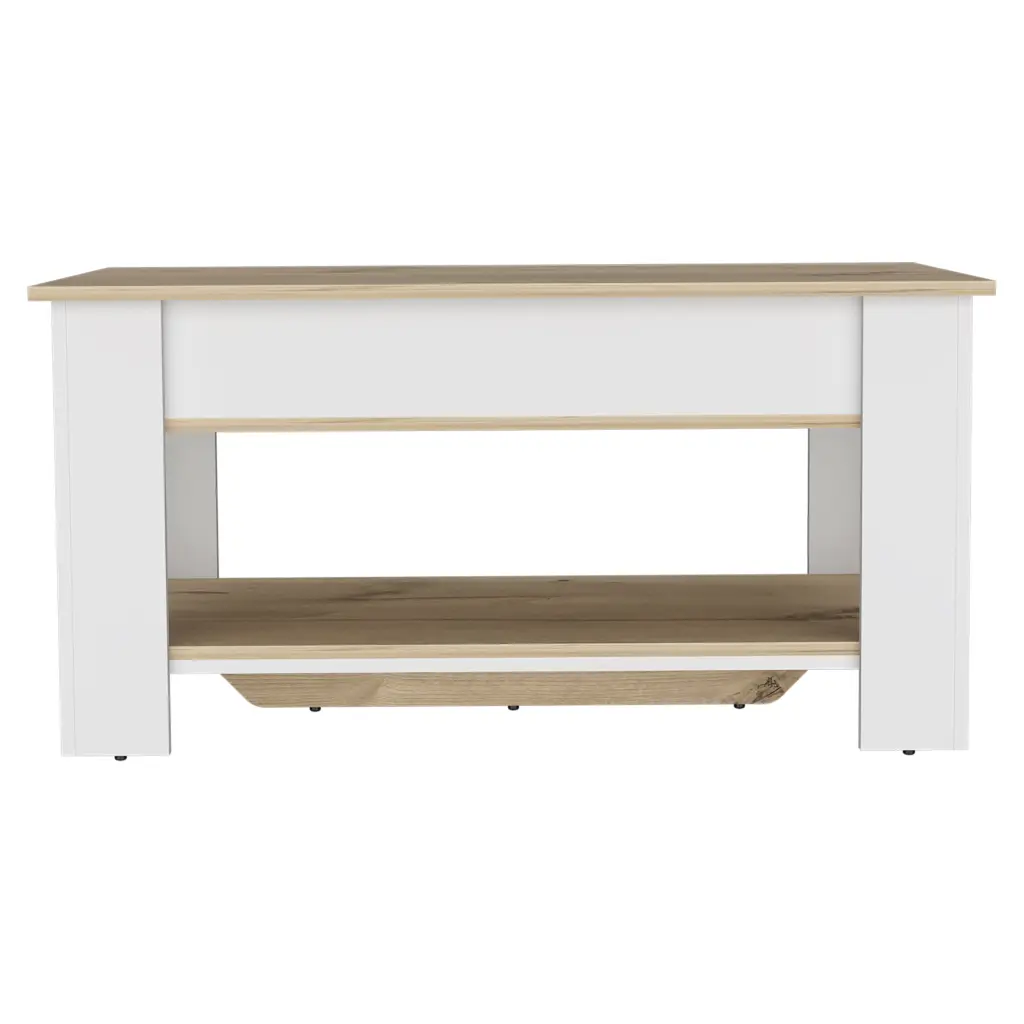 Storage Table Polygon Extendable Lower Shelf Light Oak Finish treevol furniture