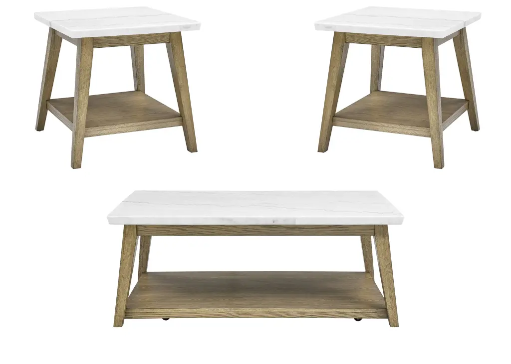 Vida 3 Piece Occasional Table Set Brown Wood Living Room Side Tables steve silver furniture