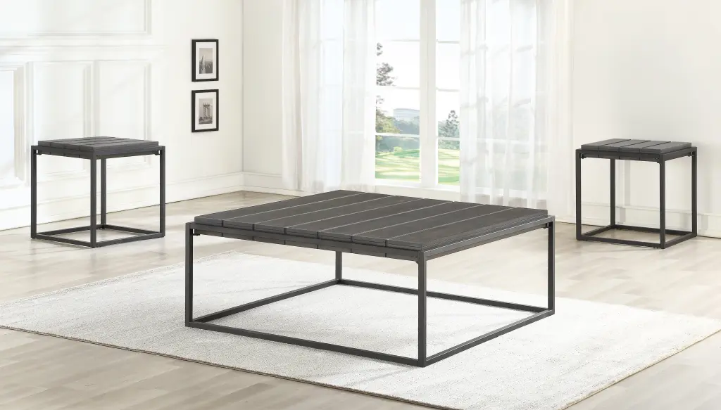 Tekoa 3 Piece Table Set Dark Brown Cocktail and End Tables steve silver furniture
