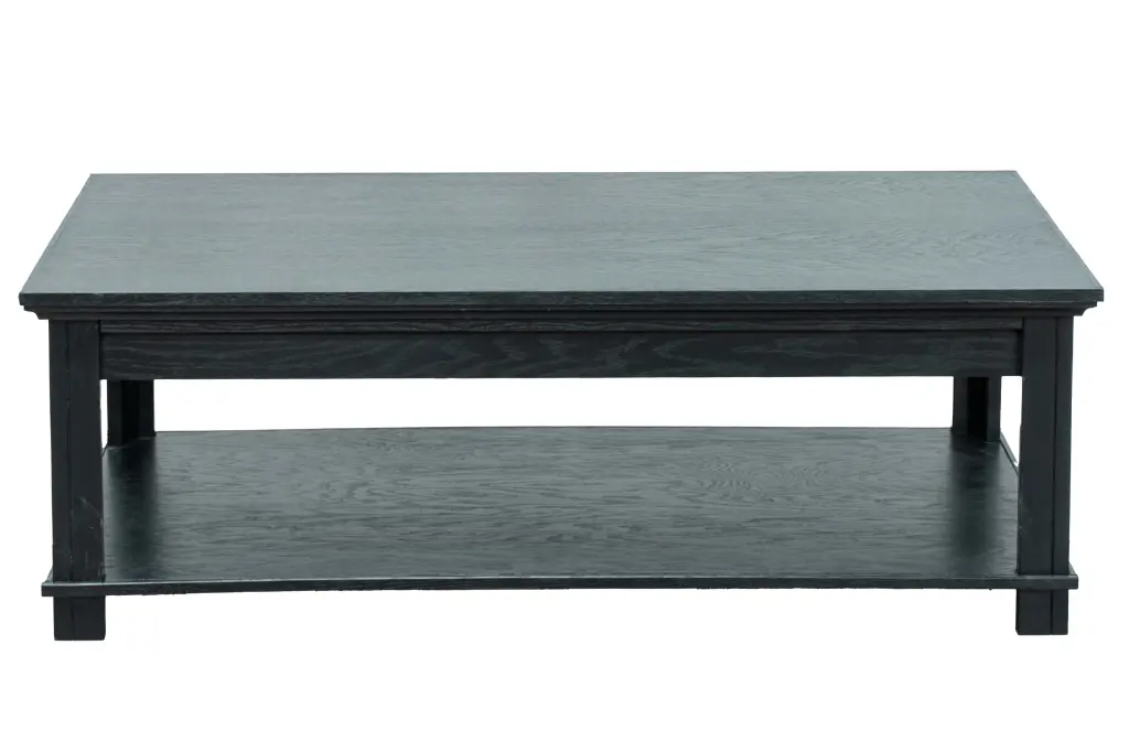 48 Inch Coffee Table Black Wood Finish No Assembly Required bridgevine home