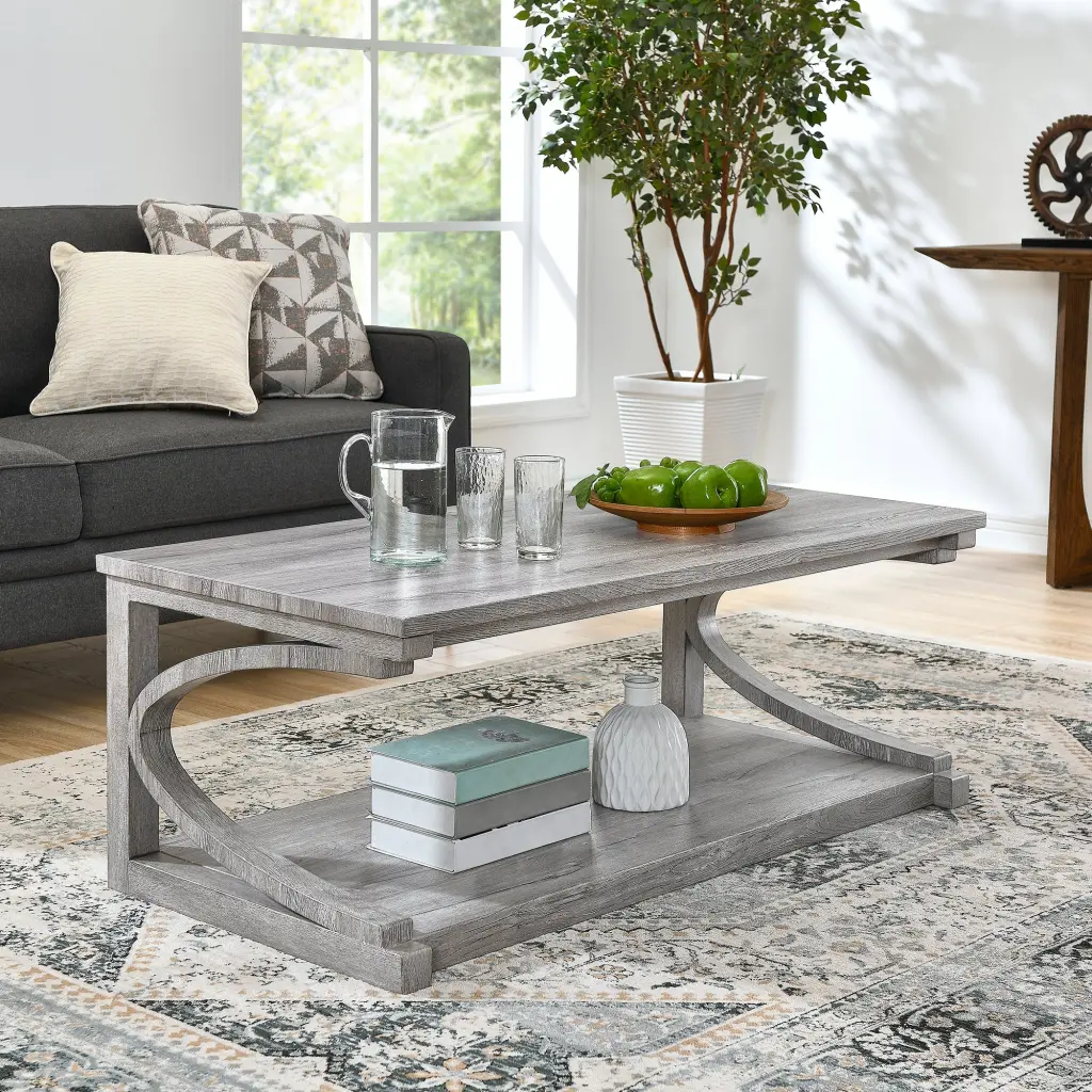 48-Inch Modern Coffee Table, Solid Wood One---Kind Center Table Living Room chuangyuan wood industry